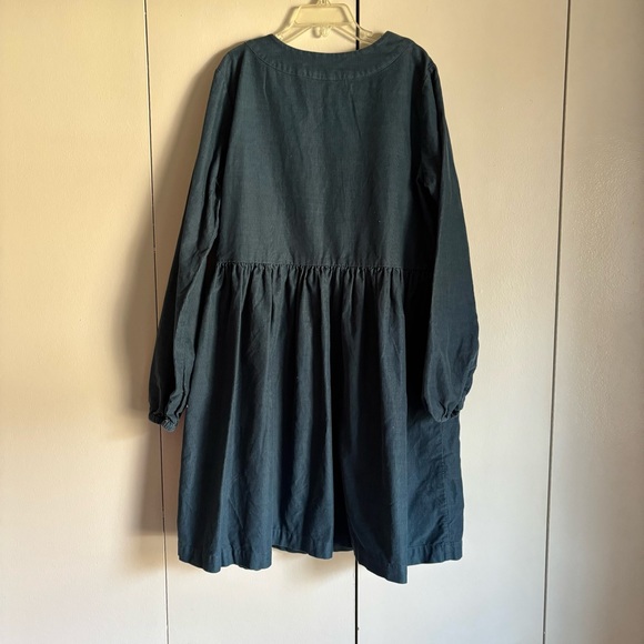 Hanna Andersson Blue Corduroy Dress Size 140 Girls Long Sleeve Cotton - Picture 2 of 5